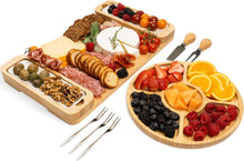 Load image into Gallery viewer, Charcuterie Board Gift Set - Cheese Board &amp; Serving Tray - Large Bamboo Charcuterie Boards - Unique for Women - Housewarming Gifts for New Home, Wedding Gifts for Couples 2024
