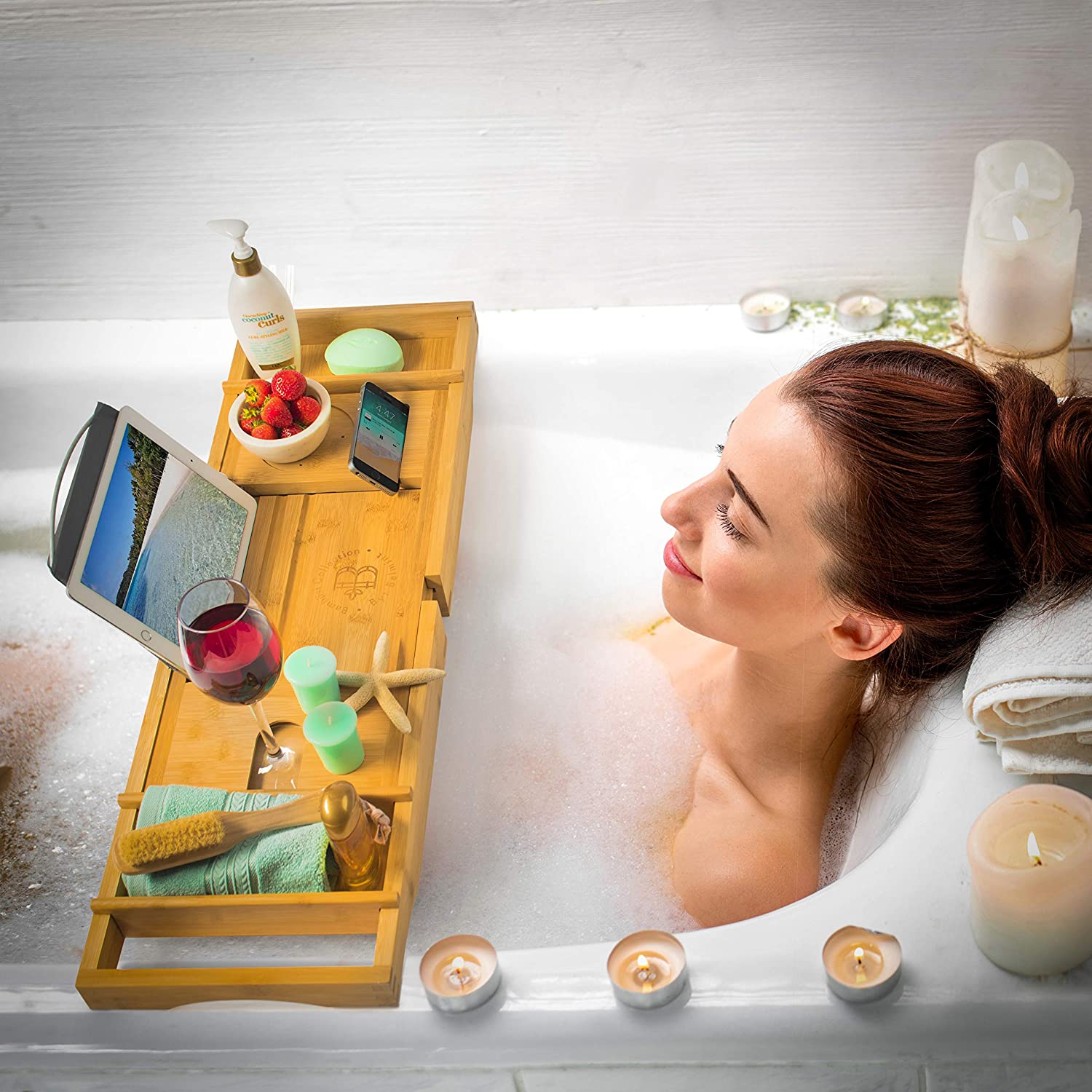 Luxury Bathtub Tray Caddy - Foldable Waterproof Bath Tray & Bath Caddy –  homeitusa