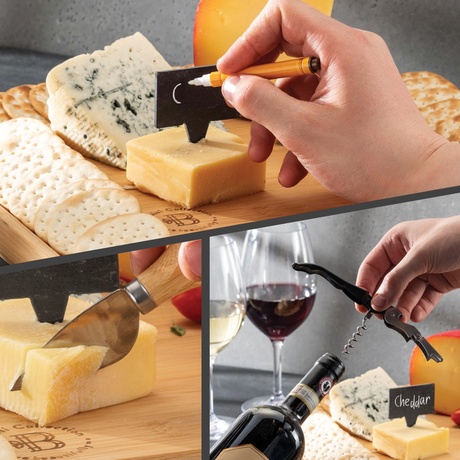 Personalized Charcuterie Board Set 19pcs Cheese Board and Knife